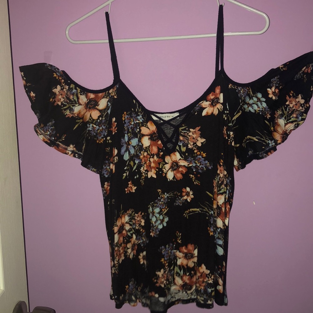 Dark/Blue Navy Floral Top